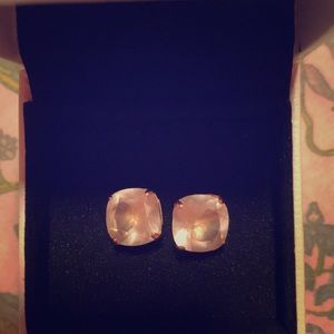 14k rose gold rose quartz earrings